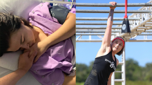 Aroha in hospital and hanging off horizontal bars while competing in Spartan endurance challenge 