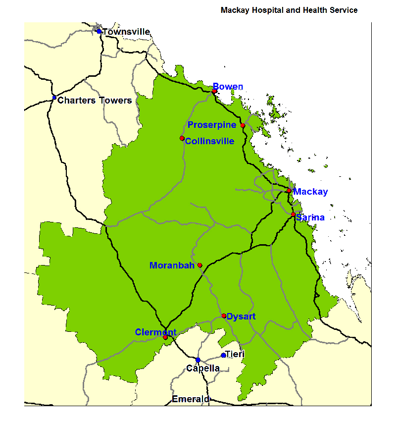 Mackay Hospital and Health Service Map