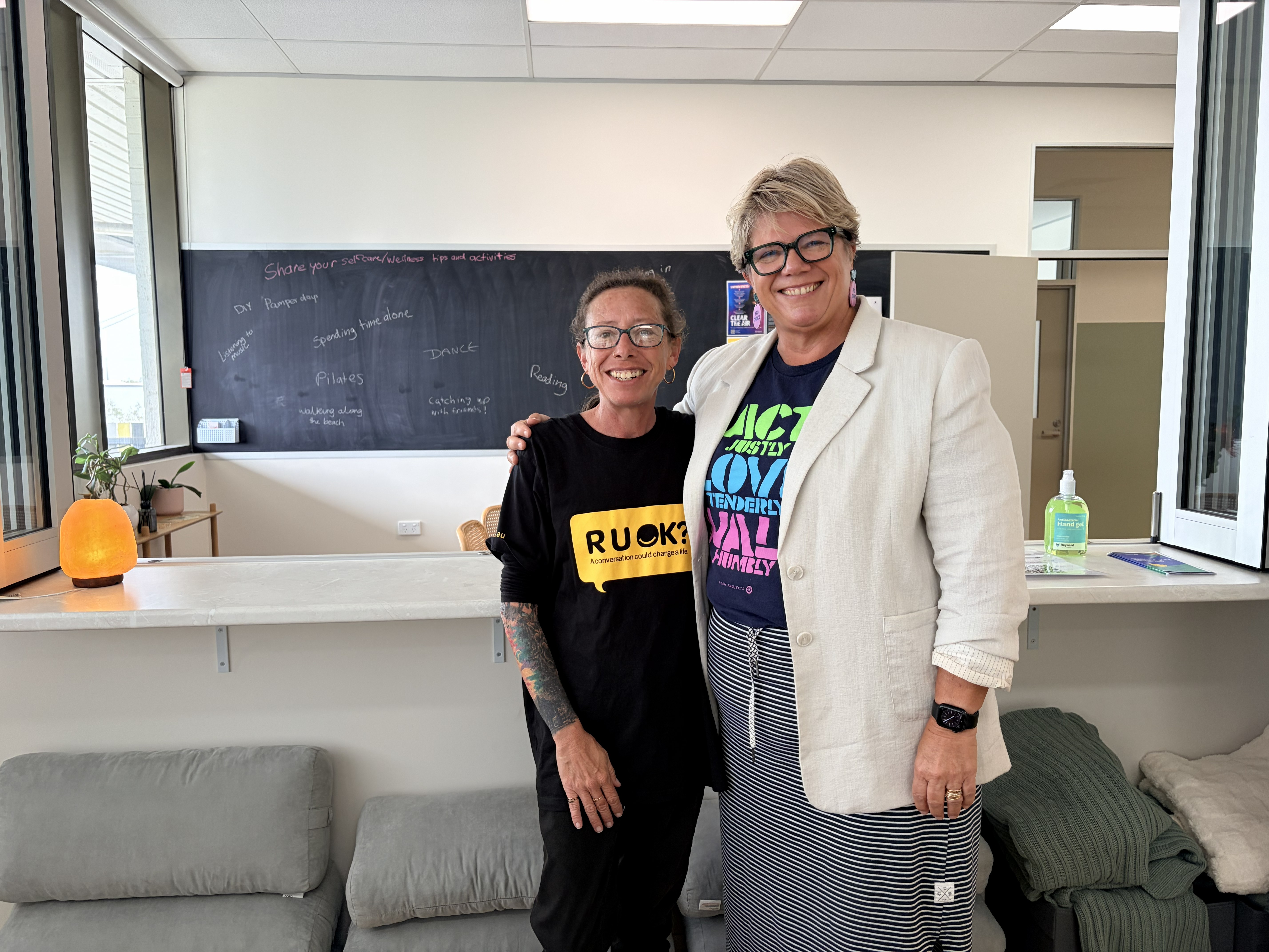 Jo Moore and Jo Bennett at the Wellspring Women and Girls' Health Hub.