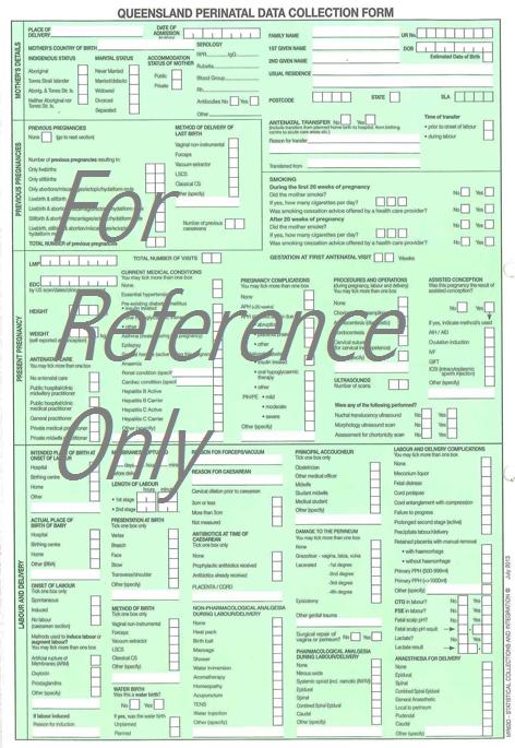 Perinatal form for reference only