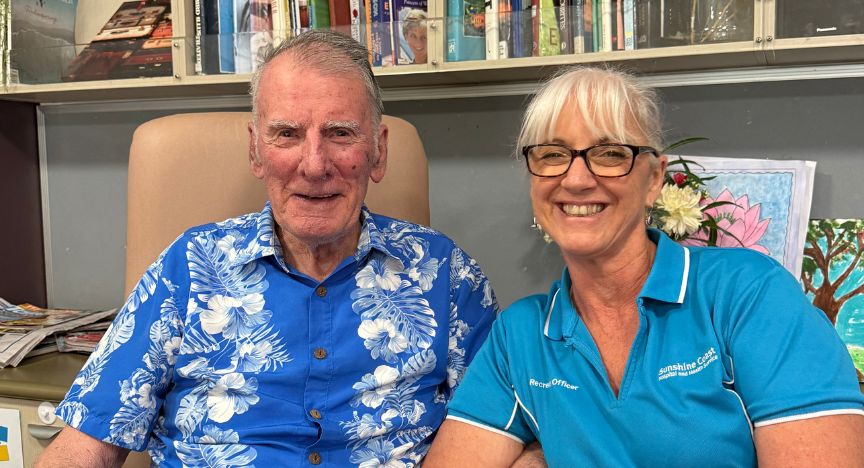 Glenbrook resident Walter and Advanced Recreation Officer Julie.