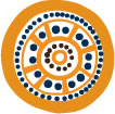 yellow and blue circle motif