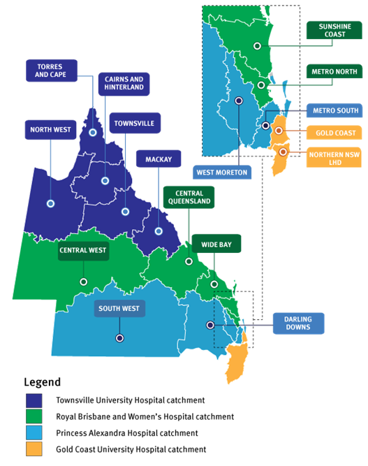 Figure 1: Geographical catchment areas