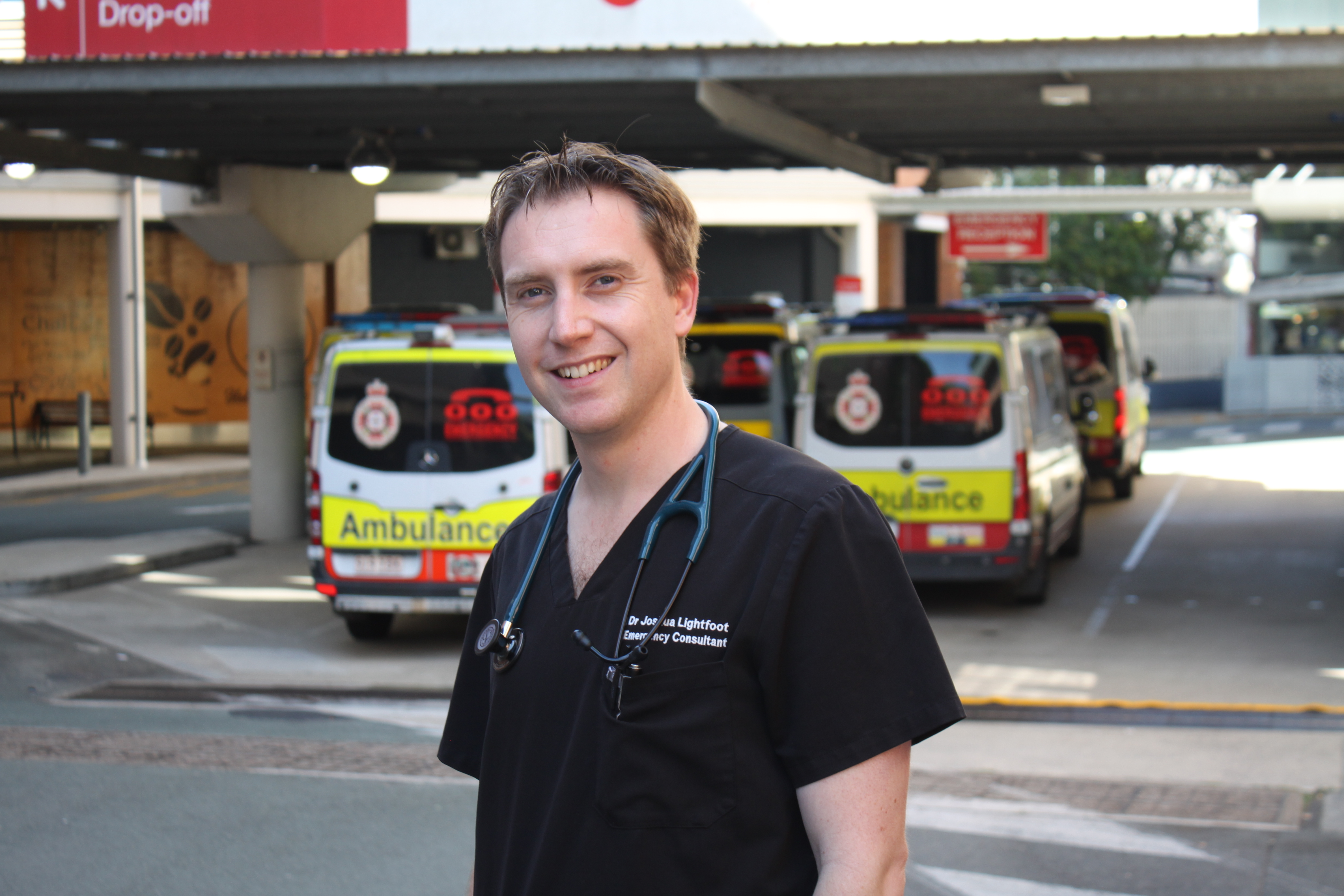 Emergency Consultant Dr Joshua Lightfoot shares a medical commander role with other senior doctors at Ipswich Hospital. The role is intstrumental in supporting patient flow through the emergency department.