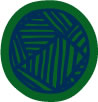 green and blue circular motif