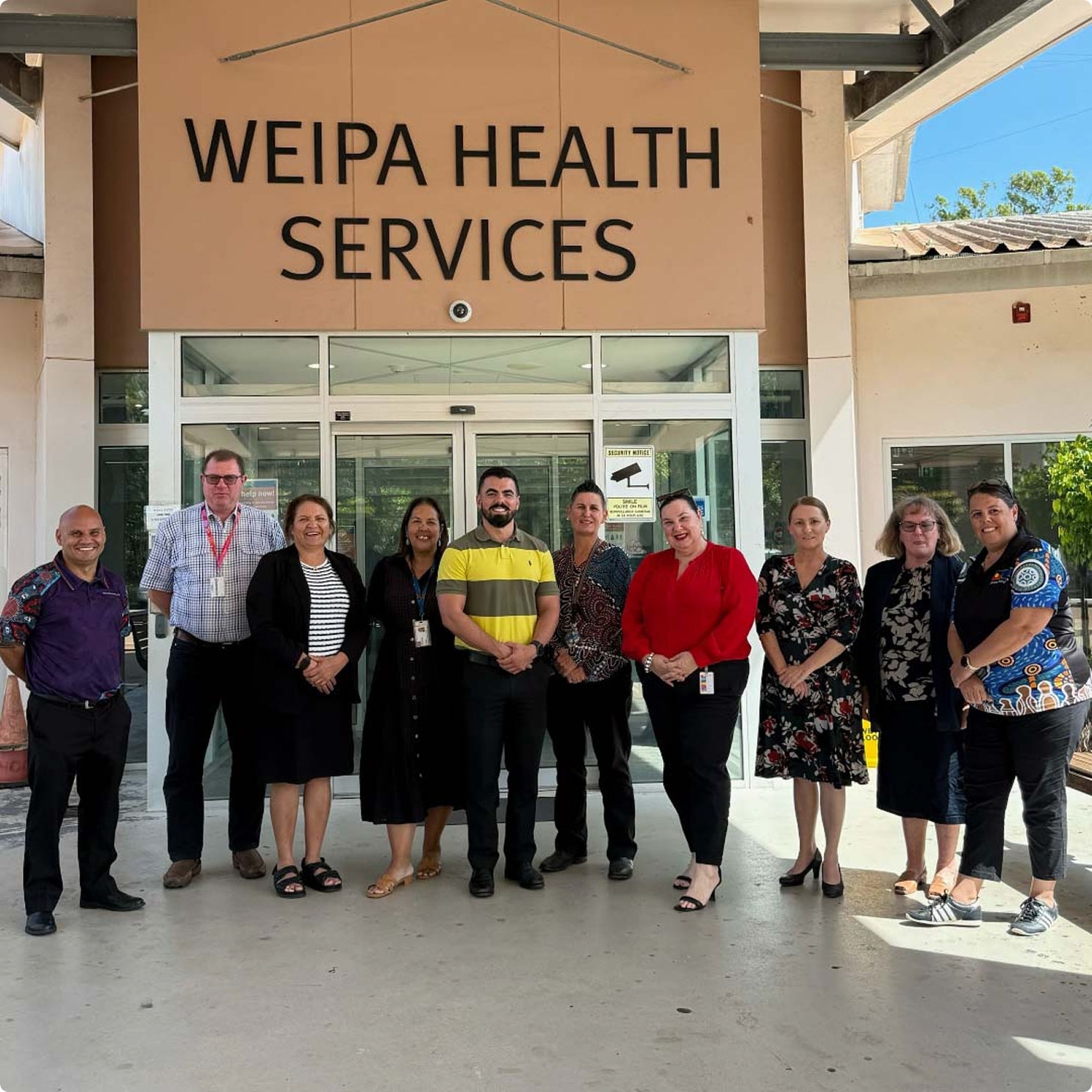 FNHL Leaders stand outside Weipa Health Services.