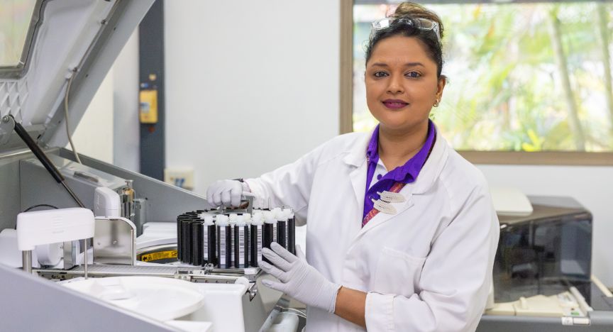 Senior Technician Toxicologist Sima Mala is proud that her work makes at impact on Queenslanders and their lives.