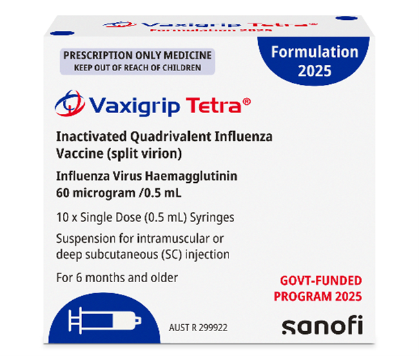 Vaxigrip Tetra flu vaccine box