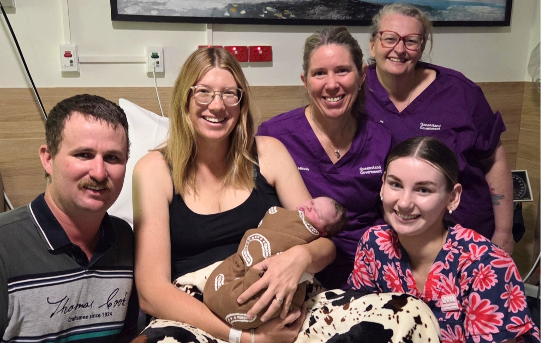 Less than 24 hours after the Biloela Hospital birthing service reopened, baby Arlie Mae was the first to be born in the upgraded unit and welcomed by the delighted maternity team.