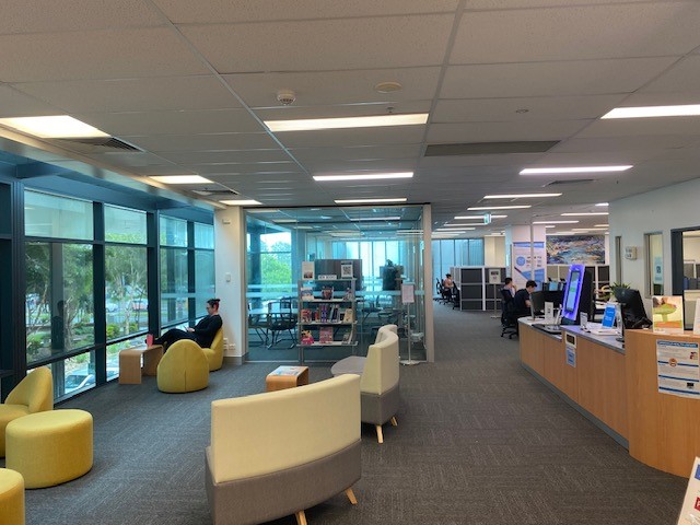 picture of front counter of Townsville Hospital Library