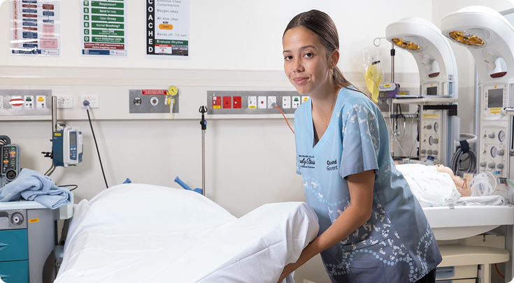 First nation nurse in a hospital room
