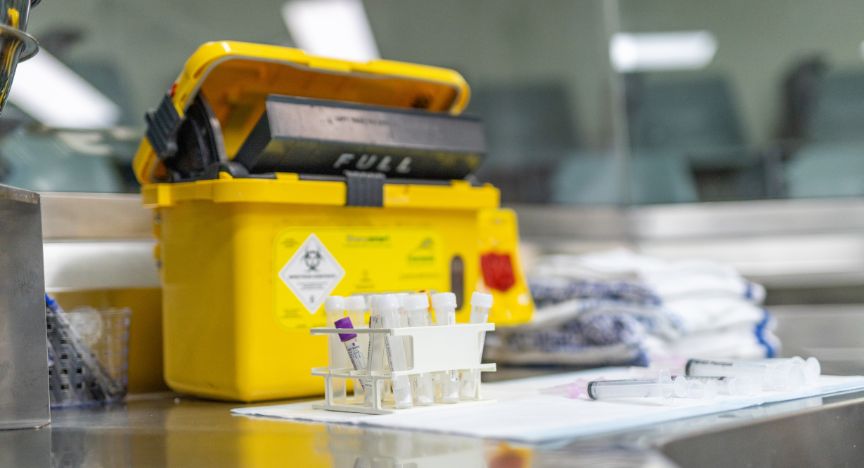 Close up photo of pathology equipment