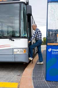 Man accessing public transport