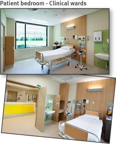 Photos of the patient bedrooms in clinical wards