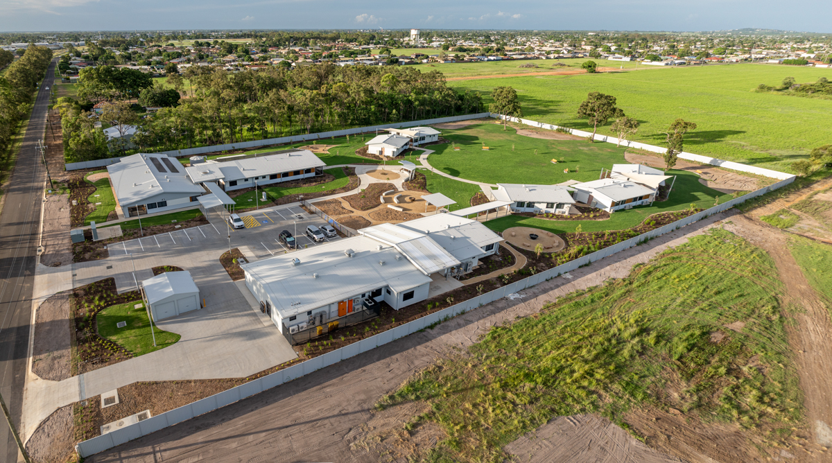 An aerial photograph of the Bundaberg alcohol and other drugs treatment facility.