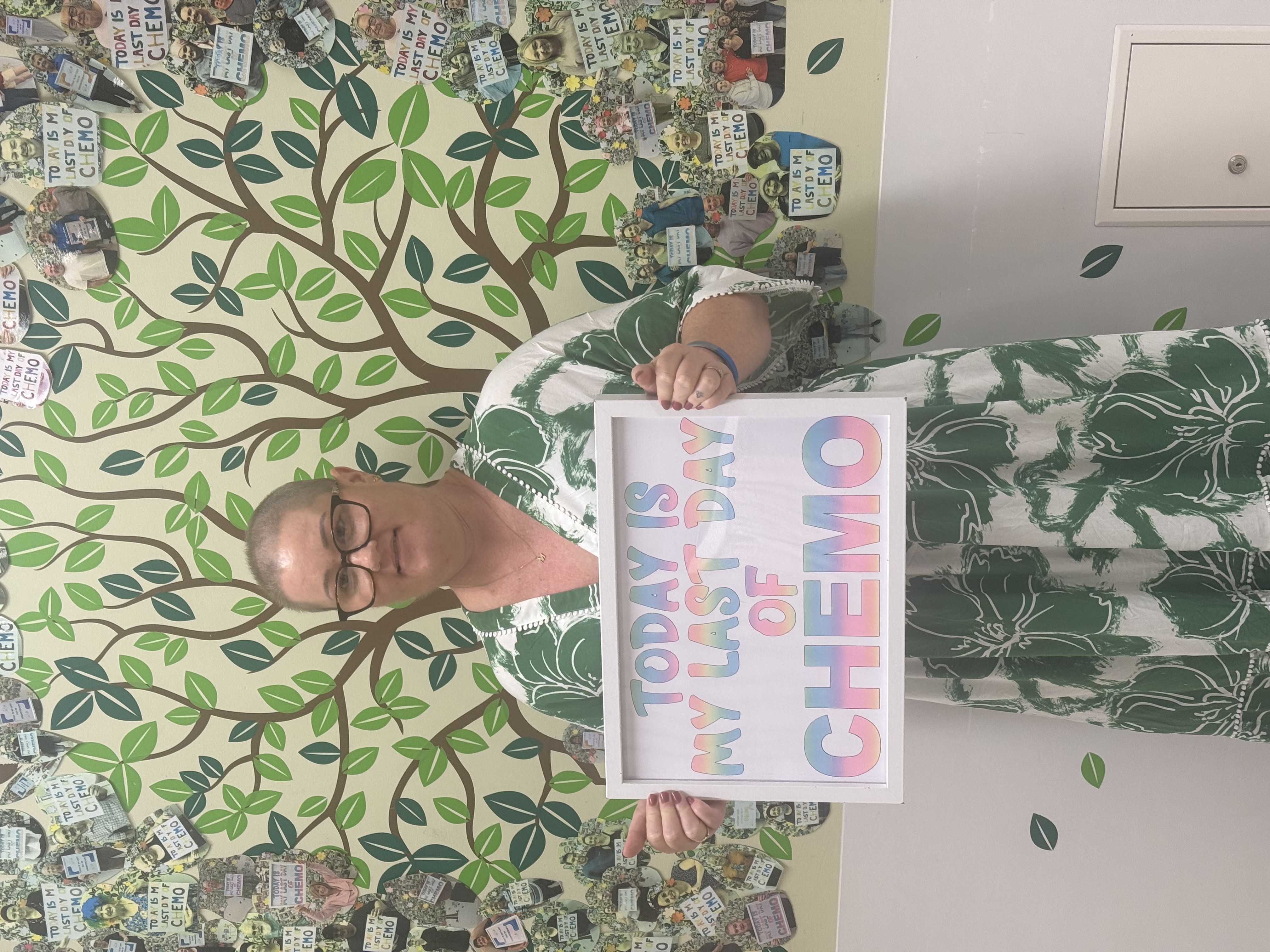 Melanie Darby on her last day of chemo